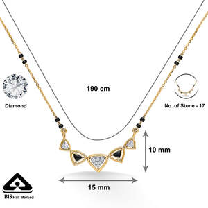 Collar Mangalsutra de Oro con Diamantes Brillantes para Mujer - Product Image 5
