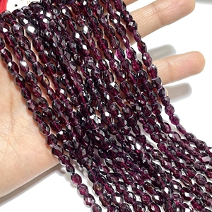 Wholesale Faceted Oval Shape <b>Pink</b> Garnet Gemstone Beads Natural Stone 5.5x7-7x9MM Vertical <b>Drill</b> Competitive Prices - Product Image 2