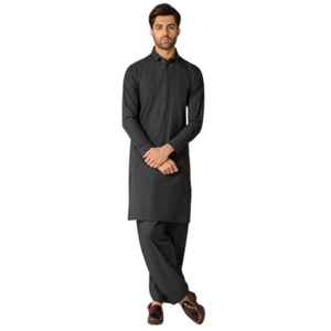 Service OEM ODM, costume pour homme, shalwar kameez uni de couleur marron, style afghan pathani pakistanais, 2 pièces, coupe classique, vêtements musulmans - Product Image 1