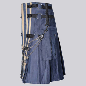 High Quality Soft Cotton <b>Men's</b> Modern Utility Kilt Scottish Style Custom Logo Color Durable Lightweight Custom Size ODM OEM - Product Image 6