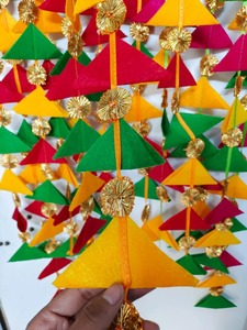 Juego de 10 cuerdas triangulares de Gota de tela tradicional clásica para colgar en la pared, decoración de fondo de fiesta para Holi - Product Image 3