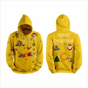 เสื้อฮู้ดแบบสวมหัวของผู้ชายขนาดใหญ่พิเศษพิมพ์ลาย3D แบบซับลิเมชันตามสั่งลายคริสต์มาสฤดูหนาว - Product Image 5