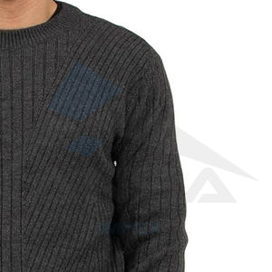 Jersey de punto de cuello alto informal personalizado para hombre al por mayor para invierno, suéteres de cuello redondo transpirables, moda de Invierno en Blanco - Product Image 5