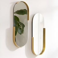 Commandes en gros de miroirs muraux décoratifs en verre de luxe modernes, pleine grandeur, couleurs et designs personnalisables, cadre métallique, décoration de salon