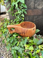 Mug Kuksa en bois de bouleau naturel artisanal - Anti-fuite, écologique, vaisselle nordique classique pour le camping en plein air, les voyages et la maison