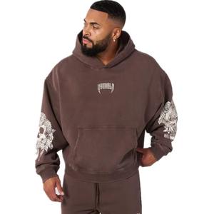 Conjunto Deportivo Personalizado para Hombre, Sudadera con Capucha y Pantalones de Chándal de Forro Polar, Hecho de 100% Algodón Ecológico, Corte Holgado - Product Image 2