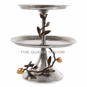 Support de gâteau en métal à 2 niveaux en marbre blanc pour la décoration de mariage et l'affichage de gâteau Mable à la maison - Product Image 6