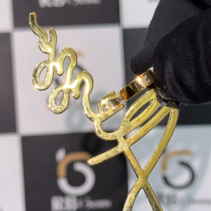 Pendentifs personnalisés unisexes plaqués or 14 carats, sertis de moissanite VVS taille brillant style hip-hop, certifiés IGI - Product Image 6