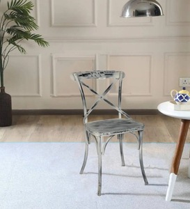 Chaise Macy en fer avec dessus en bois Design moderne portable pour chambre à coucher salon cuisine villa application d'atelier - Product Image 1