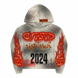Sudadera con Capucha Personalizada con Pedrería, Manga Corta, Unisex, Talla Grande, Fabricante OEM, 180gsm, Sudadera Urbana con Logotipo de Letras - Product Image 1