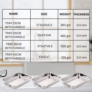 ถาดอบอาหารสแตนเลสพร้อมด้ามจับกระทะเค้กสำหรับเตาอบเตาอบคุกกี้ลาซานญ่า - Product Image 4