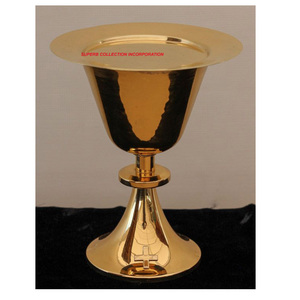 Calice de luxe en laiton doré 8 pouces de haut Calice religieux d'église ou gobelet fait à la main en gros et fournisseurs - Product Image 6