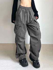 Pantalones cargo de paracaídas de gran tamaño para mujer, ropa de calle Vintage Y2k Hip Hop, joggers de pierna ancha, ropa tecnológica, pantalones de chándal holgados - Product Image 3