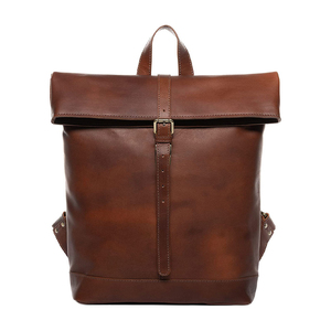 High Quality Custom Cowhide Leather Backpack Vintage <b>Style</b> Custom Daypack <b>Luggage</b> Zipper New Genuine Leather Professional Bag - Product Image 2