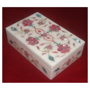 Caja de joyería hecha a mano con piedra de mármol de alta calidad, mopa brillante, color rosa - Product Image 1