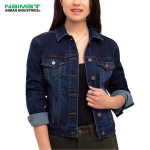 Chaqueta Vaquera Azul para Mujer con Múltiples Detalles de Cremallera, Chaqueta Corta Estilo Motociclista, Ropa Exterior de Moda, Chaqueta de Manga Larga para Mujer - Product Image 1