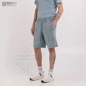 Shorts décontractés d'été pour hommes, lavage à l'acide, confortables, en toile, couleur unie, vente chaude pour adultes, shorts d'été pour hommes de basket-ball - Product Image 3