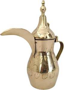 Cafetière Dallah en laiton faite à la main de haute qualité avec polissage de gravure fini pour la vaisselle cafetière du Moyen-Orient - Product Image 3