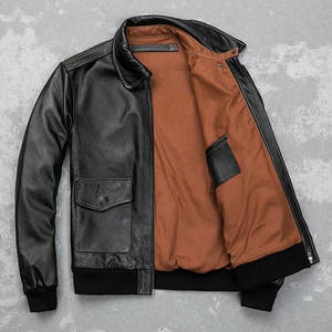 Produit le plus vendu Veste en cuir haut de gamme Meilleure veste en cuir slim pour homme en hiver Design personnalisé Veste en cuir pour homme - Product Image 6