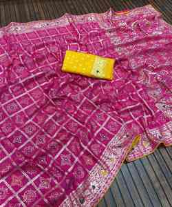 ผ้าส่าหรีผ้าไหม Banarasi สำหรับผู้หญิงใส่งานปาร์ตี้แฟนซีแบบดั้งเดิม - Product Image 1