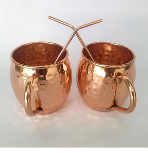 แก้วมัคทองแดงพร้อมหลอดชุดภาชนะใส่เครื่องดื่มของขวัญ4ชิ้นแก้วทังการ์ดยุคกลางอุปกรณ์สำหรับเครื่องดื่ม - Product Image 1