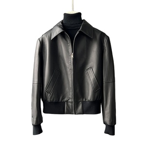 Chaqueta de Invierno para Mujer al por Mayor, Chaqueta de Cuero de Diseño Vintage para Mujer, Chaqueta Bomber de Cuero Negro - Product Image 3