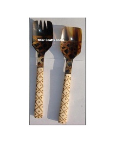 ชุดช้อนสลัดทำจากเขาสัตว์ ดีไซน์โดดเด่น คุณภาพเยี่ยม ผลิตด้วยมือโดย Address Crafts สำหรับงานเลี้ยงและงานจัดเลี้ยง - Product Image 2