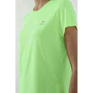 Camiseta Casual de Algodón para Mujer Tommylife, Cuello Redondo, Manga Corta, Corte Estándar, Color Verde Neón - 97144 - Product Image 2