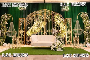 Compra de arcos metálicos de alta calidad para bodas, decoración elegante Walima, arcos de escenario, decoración elegante para eventos, marcos metálicos de fondo - Product Image 4
