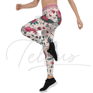 Nouveau design, leggings pour femmes grande taille, imprimé Saint-Valentin, longueur totale, taille haute élastique, spandex/polyester, séchage rapide, respirant - Product Image 4