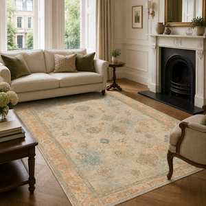 Netline Home Century Vinework Natural Beige Traditional <b>Washable</b> <b>Rug</b> - Product Image 2