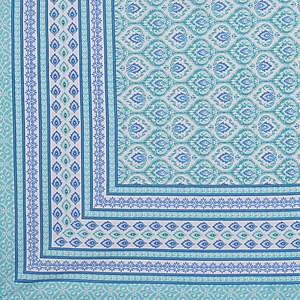 Parure de lit double imprimée florale bleu turquoise avec 2 taies d'oreiller, ensemble 3 pièces, drap plat de massage pour usage domestique (ADB1465) - Product Image 5