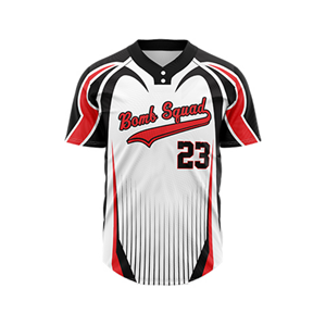 Maillot de baseball à col en V respirant, faible MOQ, personnalisable avec le logo, le nom et le numéro de votre équipe, deux boutons, techniques d'impression - Product Image 1