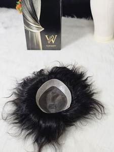 วิกผมจริงสำหรับผู้ชาย100% ทำจากลูกไม้ใสบริสุทธิ์ของชาวเรมี่12A ยาวทรงพอดีตัว - Product Image 5