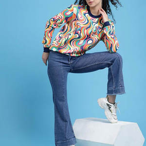 Sweat-shirt en molleton de coton éponge de haute qualité pour femmes avec logo sur le devant, respirant et durable, vêtement décontracté pour l'hiver - Product Image 3