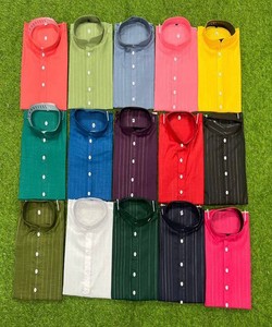 DESIGNER COTTON SLUB ARGENT TISSAGE TRAVAIL KURTA POUR HOMMES AVEC PAYJAMA VÊTEMENT FONCTIONNEL PRIX DE GROS VÊTEMENT ETHNIQUE - Product Image 3