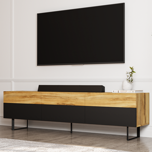 SIGN Tv Stand Black-Madera de estilo europeo natural con diseño funcional para mejorar el lujo en la sala de estar del hogar o la oficina - Product Image 3