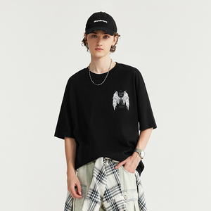 STREETLAB Glow In The Dark Angel Wings T-Shirt Oversized Fit Men's Short Sleeve Street Style <b>Print</b> Back Design - Product Image 2