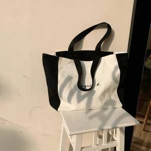 Sac fourre-tout en toile de coton écologique en gros, sac de courses réutilisable, logo personnalisé, mode vintage, esthétique minimaliste, pour l'épicerie - Product Image 1