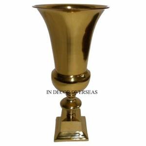 Black Color Powder Coated Base For High Grade <b>Gold</b> Plated Cone Shape Aluminum Casted Wedding <b>Decoration</b> Trumpet Vase Supplies - Product Image 6