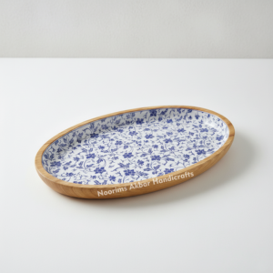 Bandeja de Servir de Madera de Mango Ecológica, Plato Hecho a Mano con Esmalte de Color Personalizado para Cocina, Proveedor Mayorista de Fábrica - Product Image 5