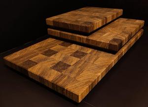 Planche à découper rectangulaire en bois d'acacia massif, faite à la main, durable, naturelle, pour légumes, fruits, viande, pain, cuisine, 1,2 cm - Product Image 2