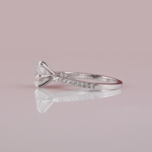 Bague de fiançailles en argent sterling serti pavé 2.0 CT Lab Grown Diamond Cut Side Diamond Ring Perfect Birthday Gift IGI - Product Image 2