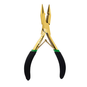 Top Trending Hair Extension Tools Micro Beads Crimping Plier Steel con mango de goma doble agarre para I tip Micro Rings hair - Product Image 4
