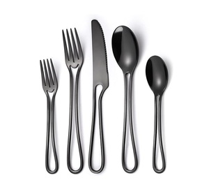 Ensemble de couverts en acier poli brillant, prix de gros, utilisation familiale royale, ensemble de couverts en acier miroir, design luxueux - Product Image 1