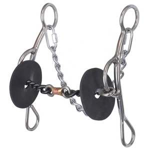 Bocado de Brida TOUGH TACK de Acero Inoxidable con Anillo en D y Boquilla de Rodillo de Cobre para Caballos - Product Image 3