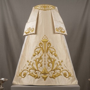 Hand Made Embroidery <b>Banner</b> Cream Gold Embroidered Liturgical Religious Church Vestment Church Processional Robe <b>Banner</b> - Product Image 1