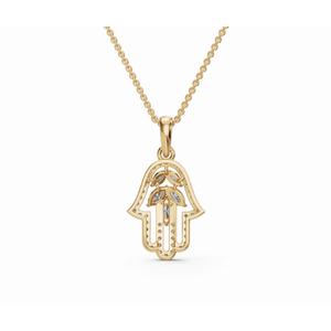 Pendentif de qualité supérieure en forme de marquise et de rond, 0,543 ct, diamant de laboratoire, or 9 KT, 14 KT, 18 KT, bijoux en gros, OEM, B2B, export - Product Image 4