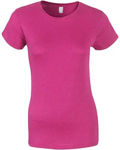 T-shirt à manches courtes de haute qualité 100% coton impression de logo personnalisé rond O cou rose respirant t-shirts pour femmes du Pakistan