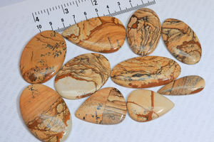 Véritable image Jasper Gemstone Mix Shape Customized Size Loose Picture Jasper Cabochon Best For Making Jewelry - Product Image 3